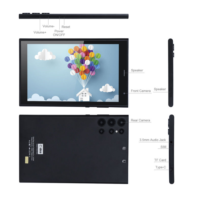 C 아이디어 8인치 안드로이드 태블릿 PC 8GB 램 512GB 롬 쿼드 코어 800*1280 HD 태블릿 WIFI/SIM 카드 CM822 (흑)