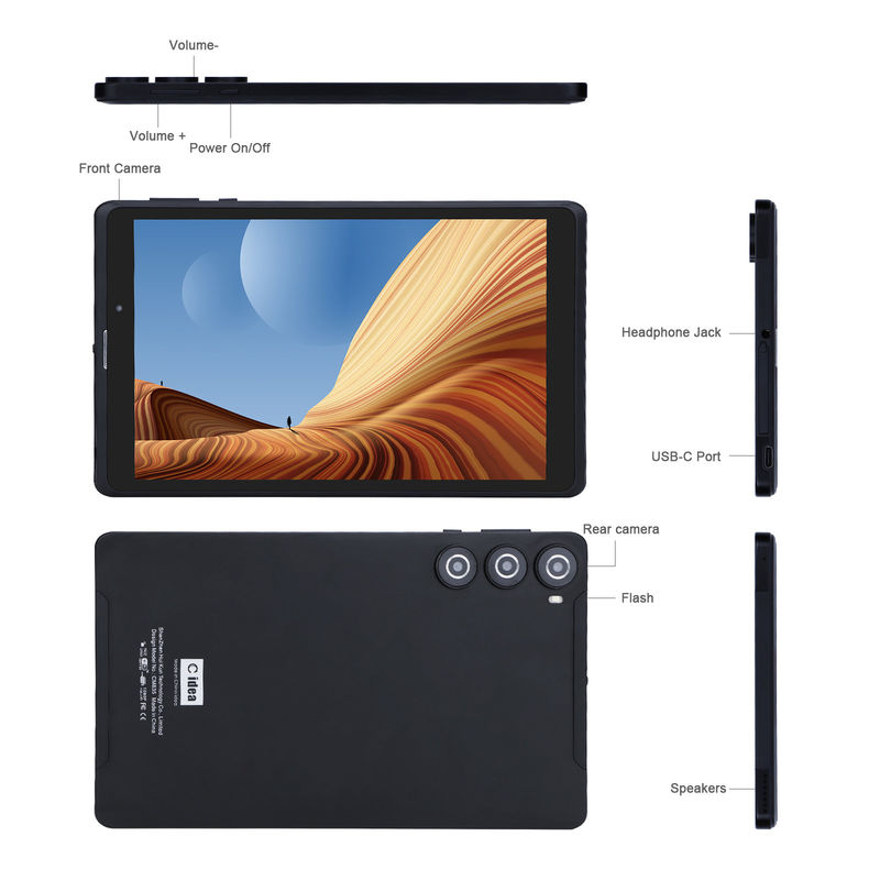 C 아이디어 성인 블랙 안드로이드 8인치 태블릿 PC CM835 MTK 칩 256GB 대형 저장 장치 GPS 지원