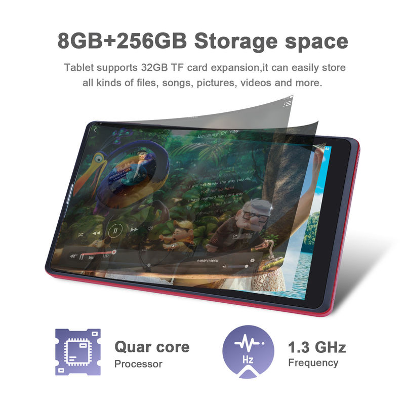 C 아이디어 안드로이드 8인치 태블릿 PC 256GB 대용량 저장장치 5MP+8MP 카메라 8000mAh 배터리 수명 읽기 CM835 빨간색