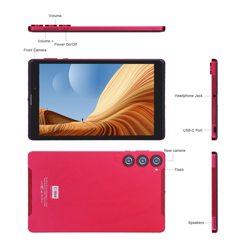 C 아이디어 안드로이드 8인치 태블릿 PC 256GB 대용량 저장장치 5MP+8MP 카메라 8000mAh 배터리 수명 읽기 CM835 빨간색