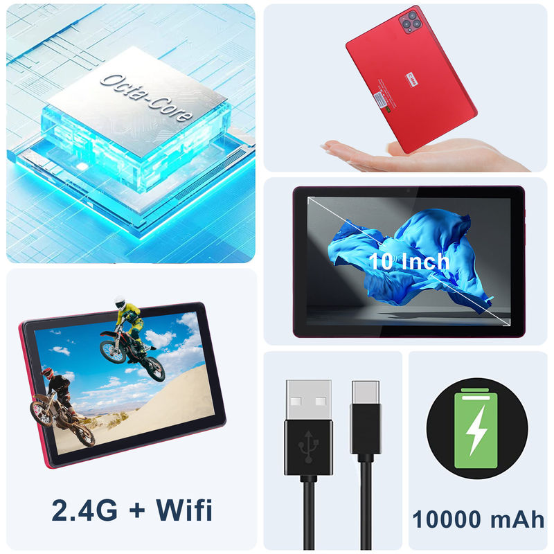 C 아이디어 10인치 안드로이드 12 태블릿 8GB 램 256GB 롬 모델 CM8000PLUS 빨간색