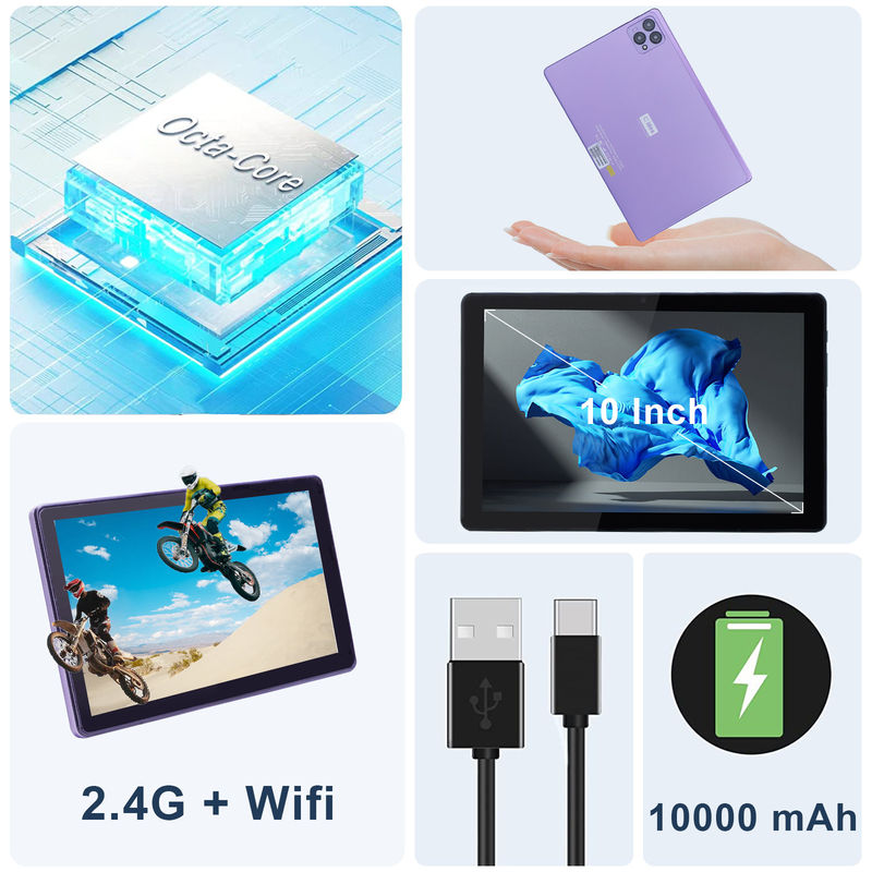 C 아이디어 10인치 안드로이드 12 태블릿 8GB 램 256GB 롬 모델 CM8000PLUS 보라색