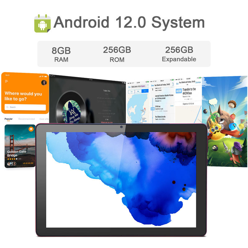 C 아이디어 9.7인치 안드로이드 12 태블릿 8GB 램 512GB 롬 모델 CM7800 빨간색