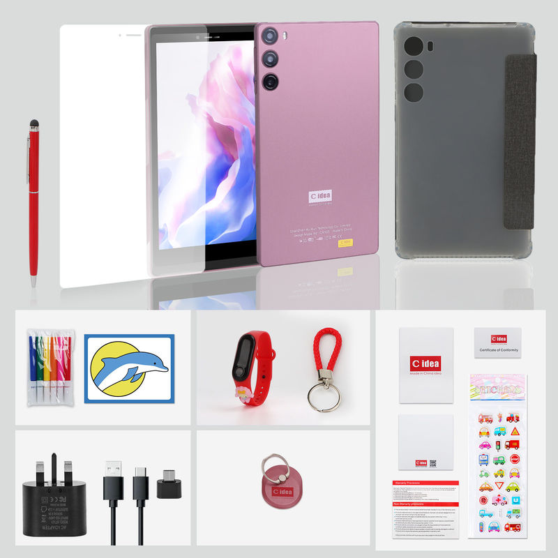 C 아이디어 안드로이드 12 태블릿 6GB 램 128GB 롬과 SIM 7인치 태블릿 PC 학생용 CM525 분홍색