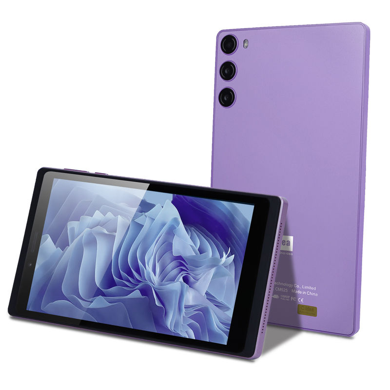 C 아이디어 7인치 6+128GB 6000mAh 안드로이드 태블릿 PC 학생용 SIM와 함께 CM525 보라색