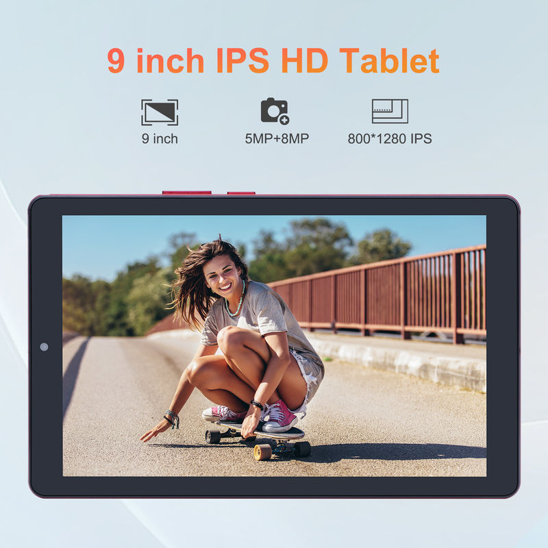 C 아이디어 9인치 안드로이드 12 태블릿 8GB 램 512GB 롬 5MP+8MP 듀얼 카메라 와이파이 태블릿 SIM CM915 (붉은)