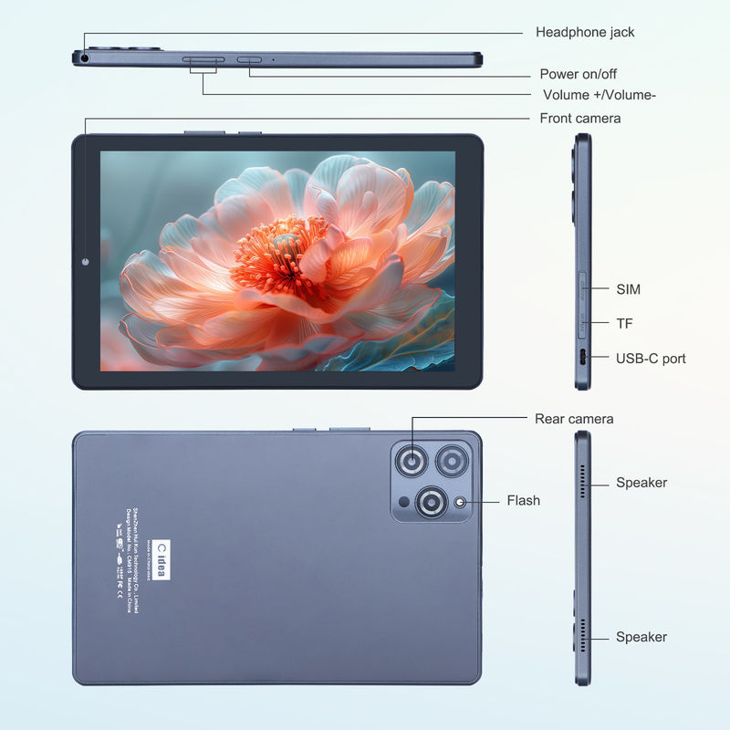 C 아이디어 9인치 안드로이드 12 태블릿 8GB 램 512GB 롬 5MP+8MP 듀얼 카메라 와이파이 태블릿 SIM CM915 (그레이)