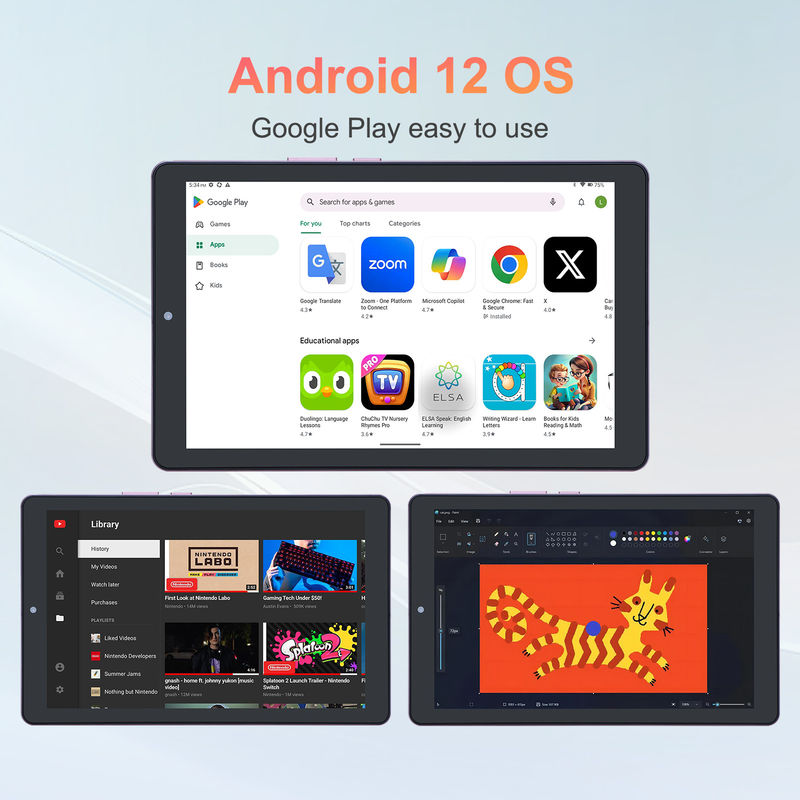C 아이디어 9인치 안드로이드 12 태블릿 8GB 램 512GB 롬 5MP+8MP 듀얼 카메라 와이파이 태블릿 SIM CM915 (핑크)