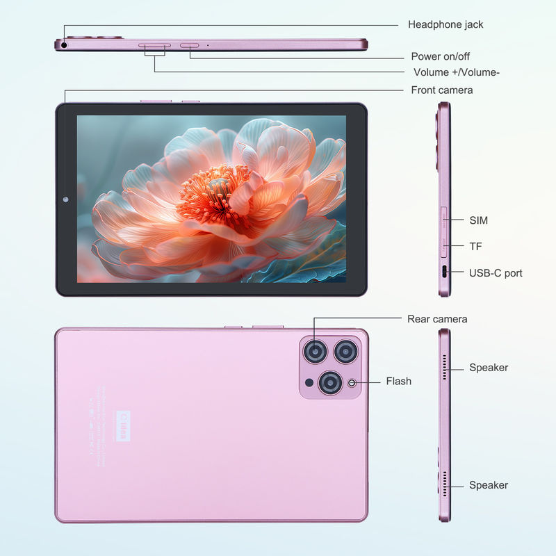 C 아이디어 9인치 안드로이드 12 태블릿 8GB 램 512GB 롬 5MP+8MP 듀얼 카메라 와이파이 태블릿 SIM CM915 (핑크)