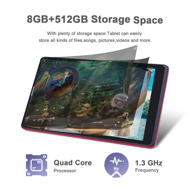 C 아이디어 8인치 안드로이드 태블릿 PC 제조사 안드로이드 12 쿼드 코어 8GB+512GB 저장 장치 IPS HD 디스플레이 CM835 (붉은)