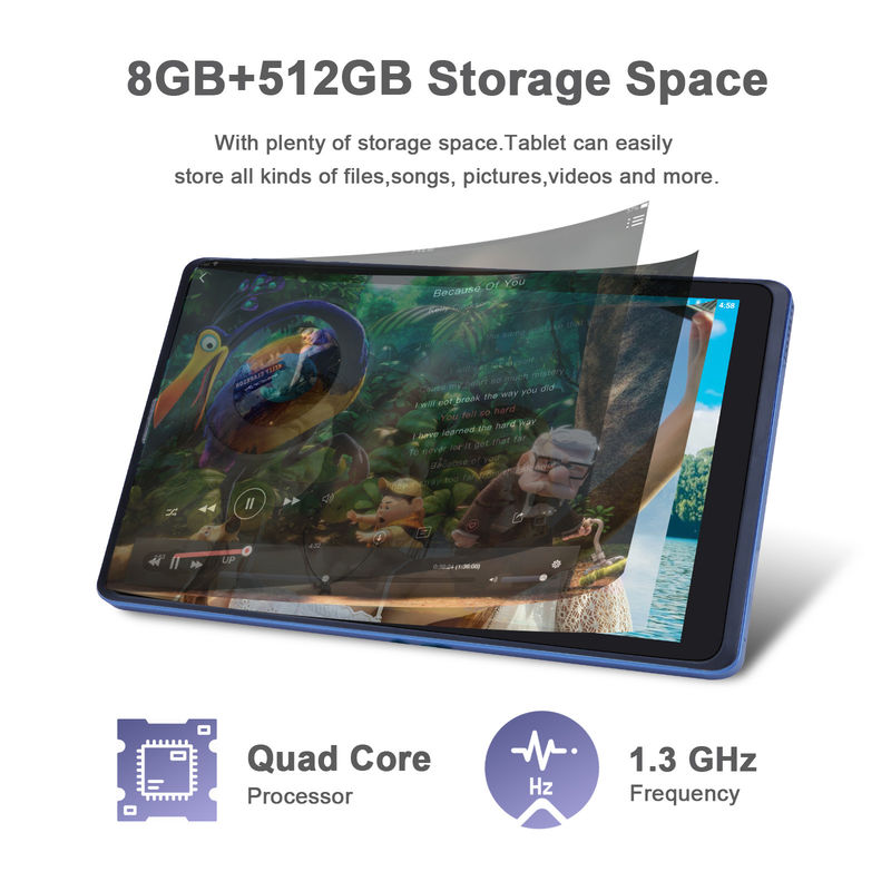 C 아이디어 8인치 안드로이드 태블릿 PC 제조사 안드로이드 12 쿼드 코어 8GB+512GB 스토리지 IPS HD 디스플레이 CM835 (블루)