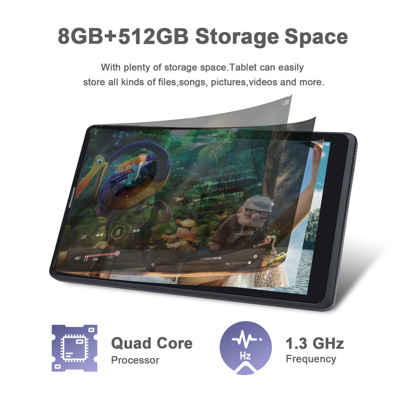 C 아이디어 8인치 안드로이드 태블릿 PC 제조사 안드로이드 12 쿼드 코어 8GB+512GB 저장장치 IPS HD 디스플레이 CM835 (검은)