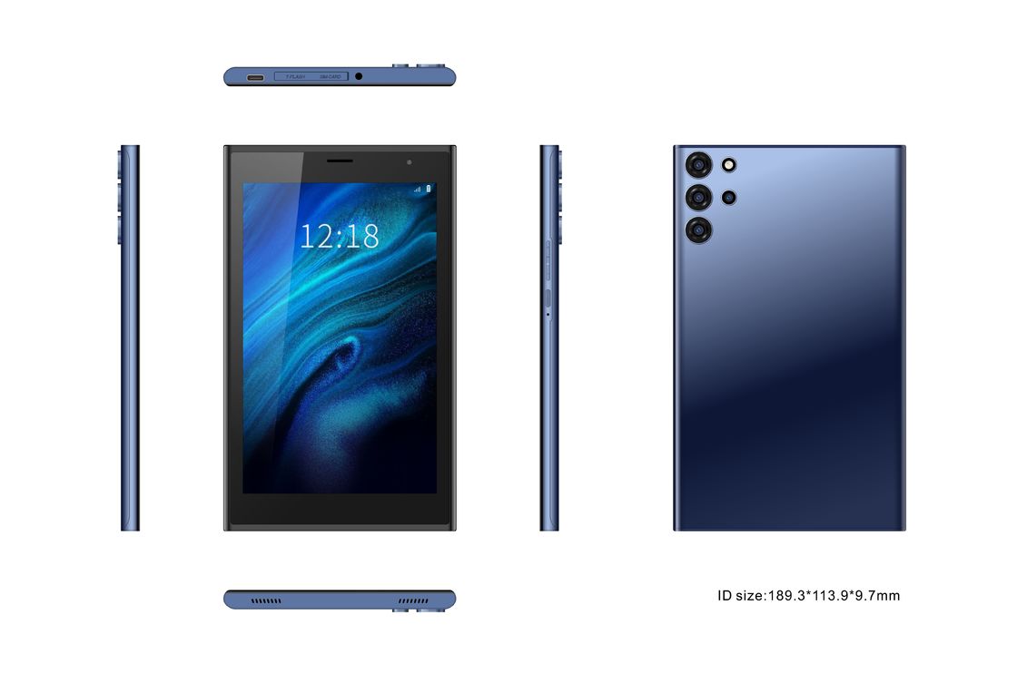 C 아이디어 스마트 태블릿 PC 7 케이스 6GB+128GB 확장 가능한 512GB 저장 장치 듀얼 5MP+8MP 카메라 CM522 (파란색)