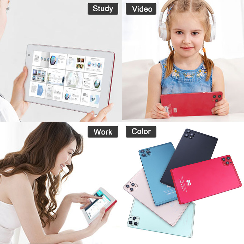 C 아이디어 7인치 안드로이드 스마트 태블릿 8+512GB 쿼드 코어 와이파이 태블릿 HD 터치 스크린 CM513 (블루)