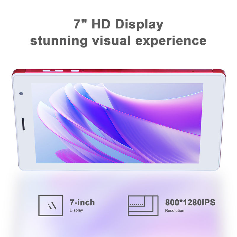 C 아이디어 7인치 안드로이드 스마트 태블릿 8+512GB 쿼드 코어 와이파이 태블릿 HD 터치 스크린 CM513 (붉은)