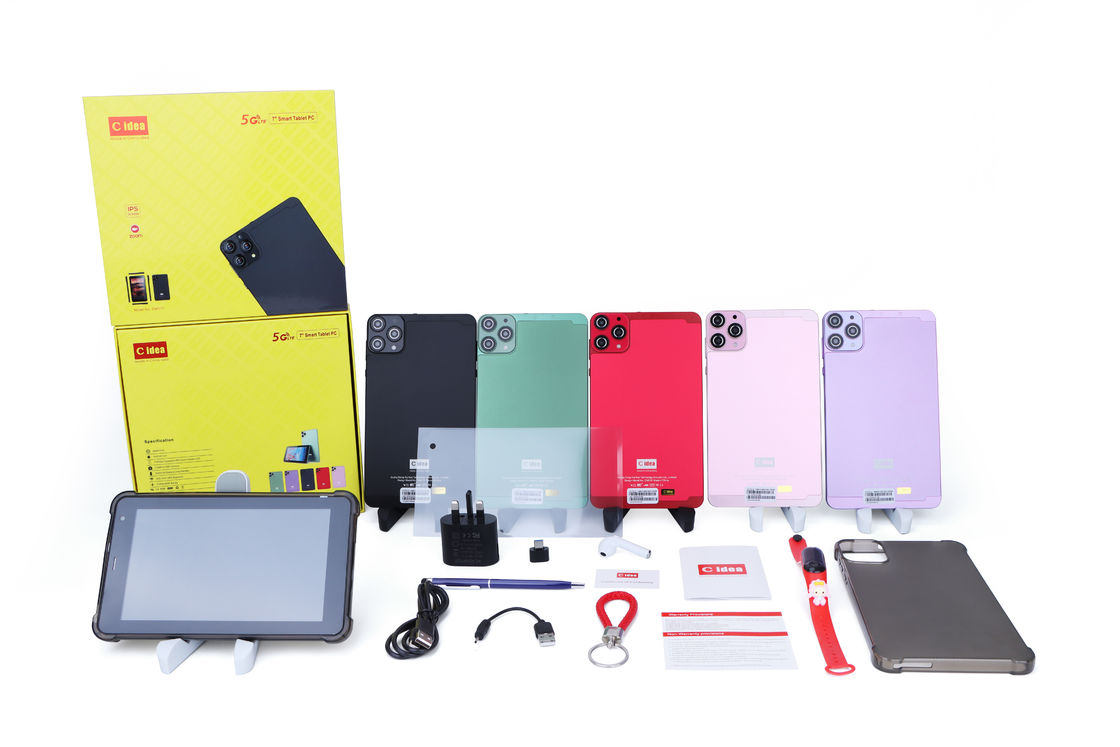 C 아이디어 7인치 태블릿 PC 6+128GB 저장장치 5+8MP 1024*600 터치스크린 안드로이드 12 휴대용 태블릿 PC CM515