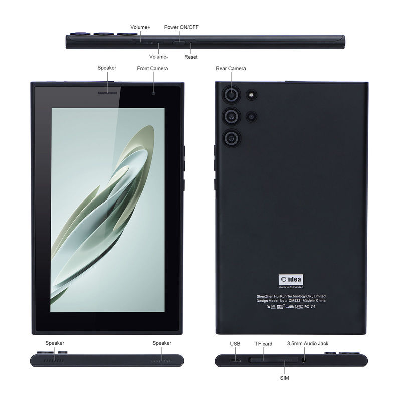 C 아이디어 휴대용 7인치 화면 태블릿 블루 라이트 화면 와이파이 32GB+32GB 확장 듀얼 카메라 선물 CM522 검은색