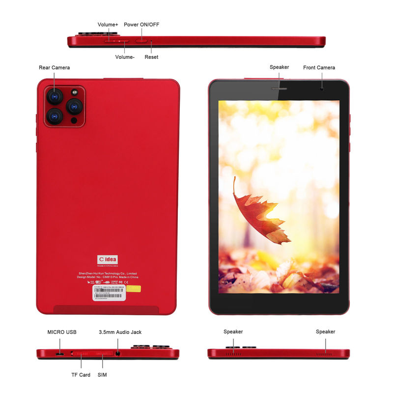 C 아이디어 8인치 안드로이드 12 태블릿 6GB 램 512GB 롬 8000mAh 배터리 5+8MP 카메라 CM813 PRO-red