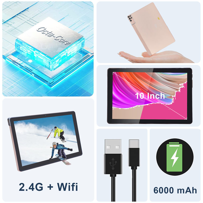 C 아이디어 10인치 태블릿 PC 안드로이드 12 태블릿 6GB 램 256GB 롬 6000mAh 배터리 IPS HD 터치 스크린 CM7000PLUS