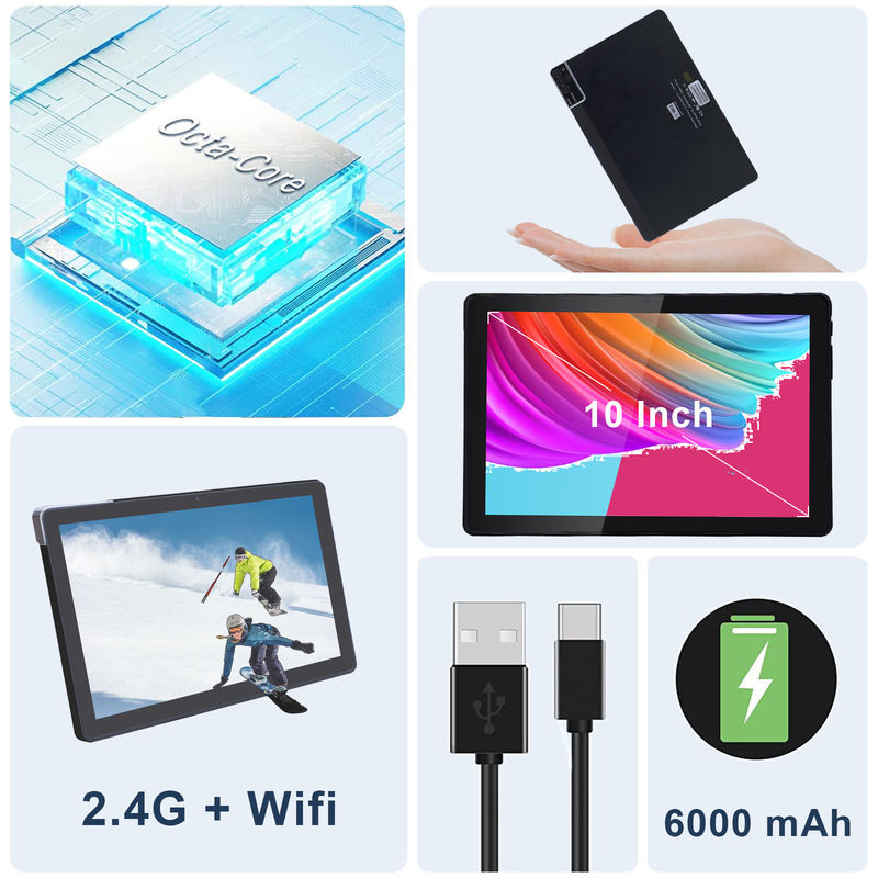 C 아이디어 800x1280 IPS 10 인치 태블릿 PC 케이스 256GB ROM 쿼드 코어 듀얼 5MP+8MP 카메라 HD IPS 디스플레이 CM7000 블랙