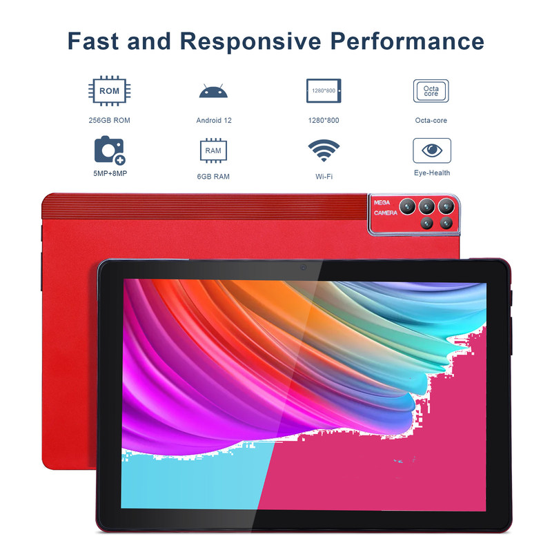 C 아이디어 10인치 태블릿 PC 안드로이드 12 태블릿 6GB 램 256GB 롬 6000mAh 배터리 IPS HD 터치 스크린 CM7000PLUS