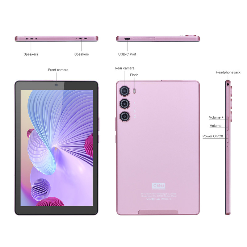 C 아이디어 256GB ROM 9인치 태블릿 PC Wi-Fi 블루투스와 마이크와 SIM 카드 슬롯 5G WIFI 태블릿 GPS CM925핑크