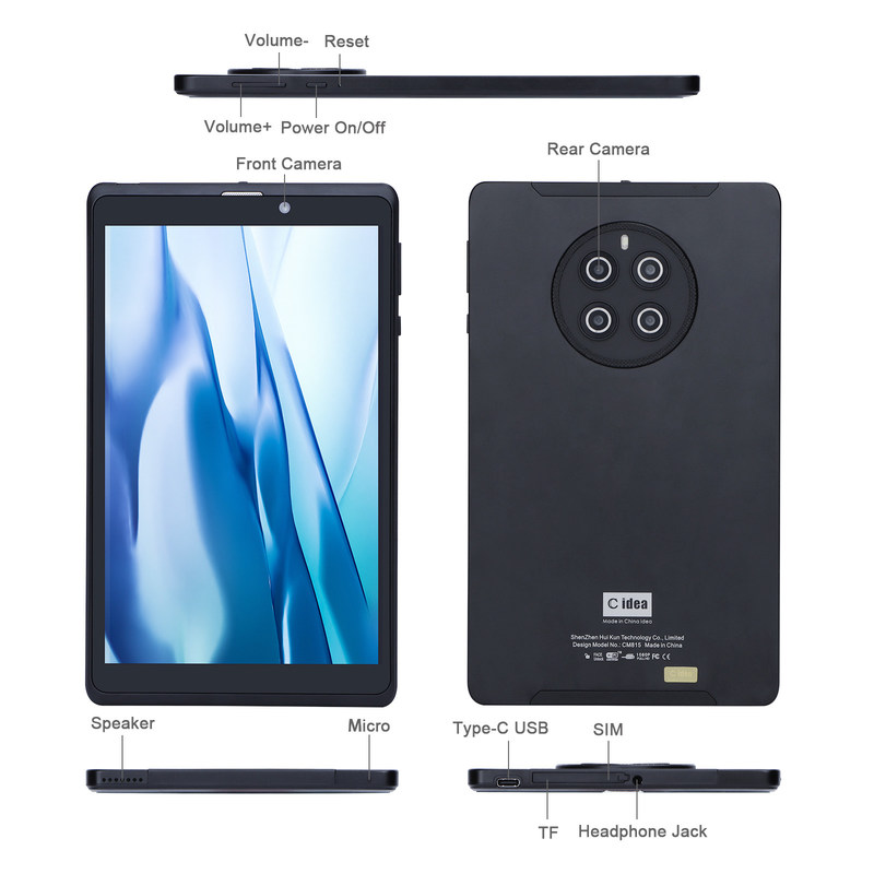 C 아이디어 안드로이드 태블릿 800 * 1280 IPS 디스플레이로 장전력 8인치 태블릿 PC CM815