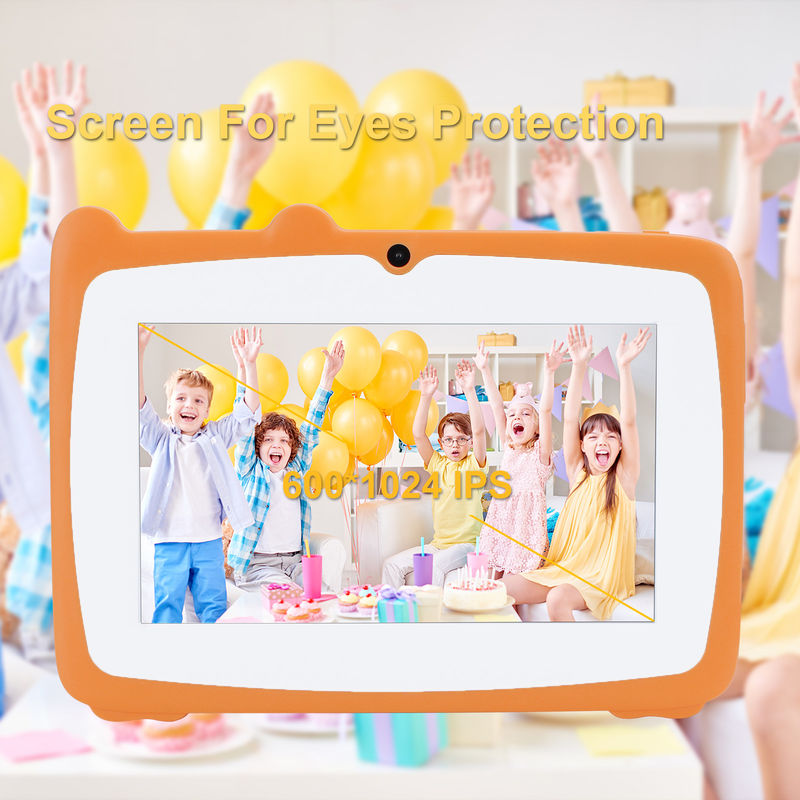C 아이디어 7인치 태블릿 키드스패드 4GB 램 + 64GB 롬 HD IPS 안전 눈 보호 아기 CM80 오렌지