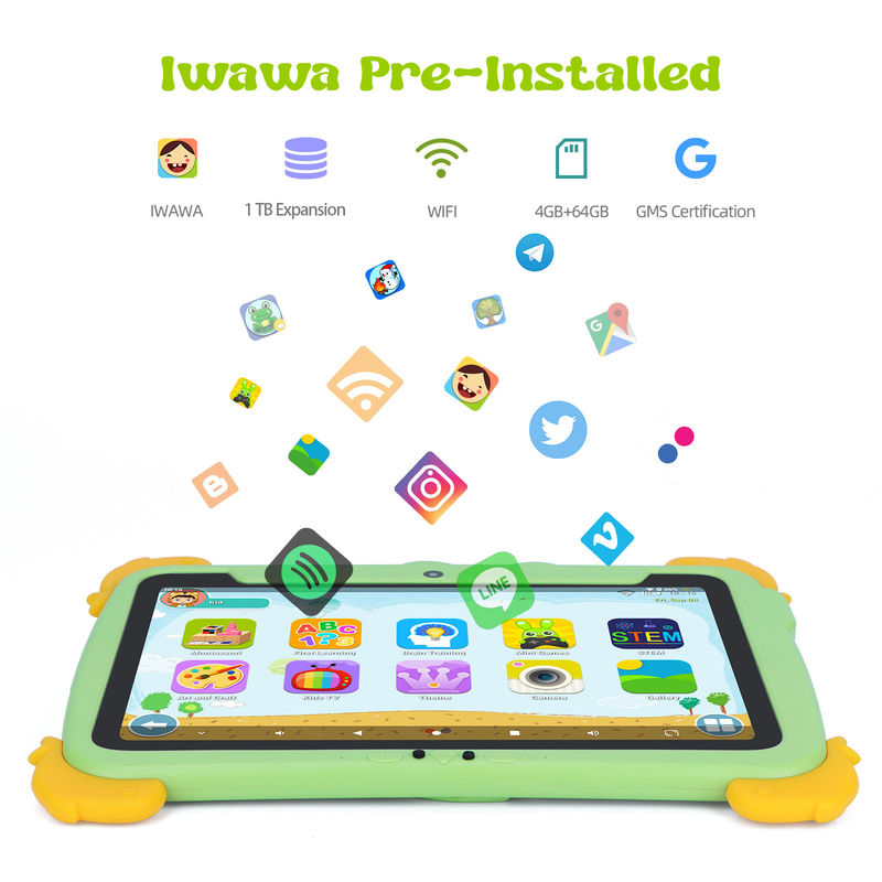C 아이디아 키즈 태블릿 10.1인치 안드로이드 태블릿 PC 케이스 눈 보호 1280*800 화면 사전 설치 IWAWA 교육용