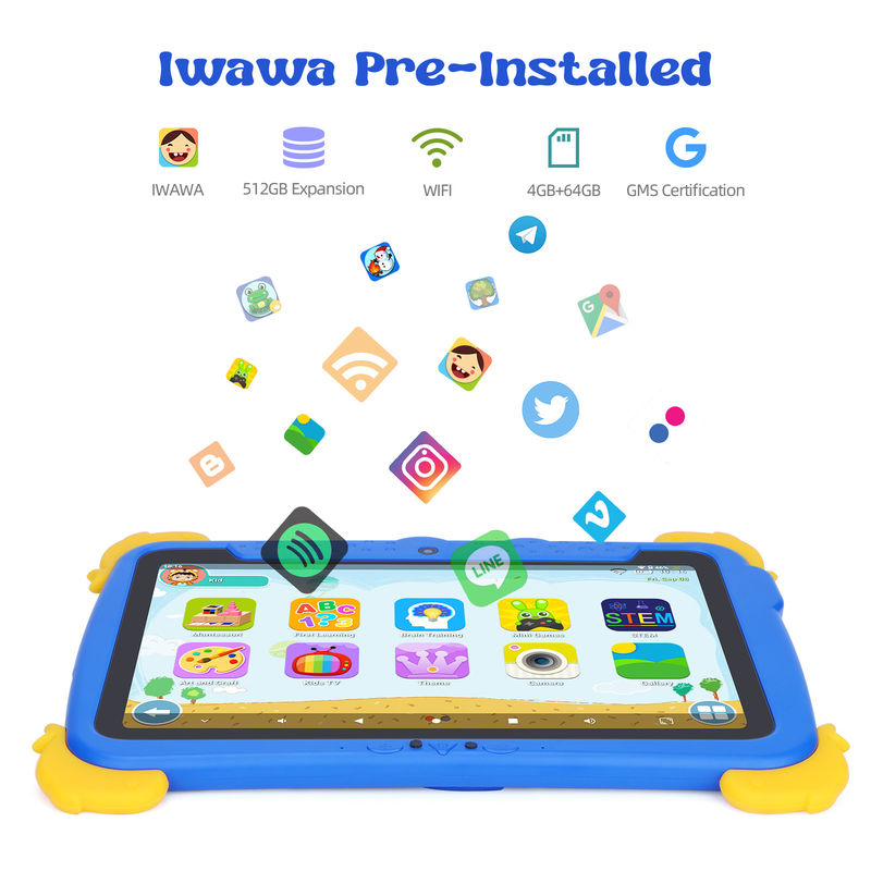 아이디아 키즈 탭 10.1인치 안드로이드 13 태블릿 아이용 4GB 램 64GB 롬 눈 보호 터치스크린 3~8세 어린이용