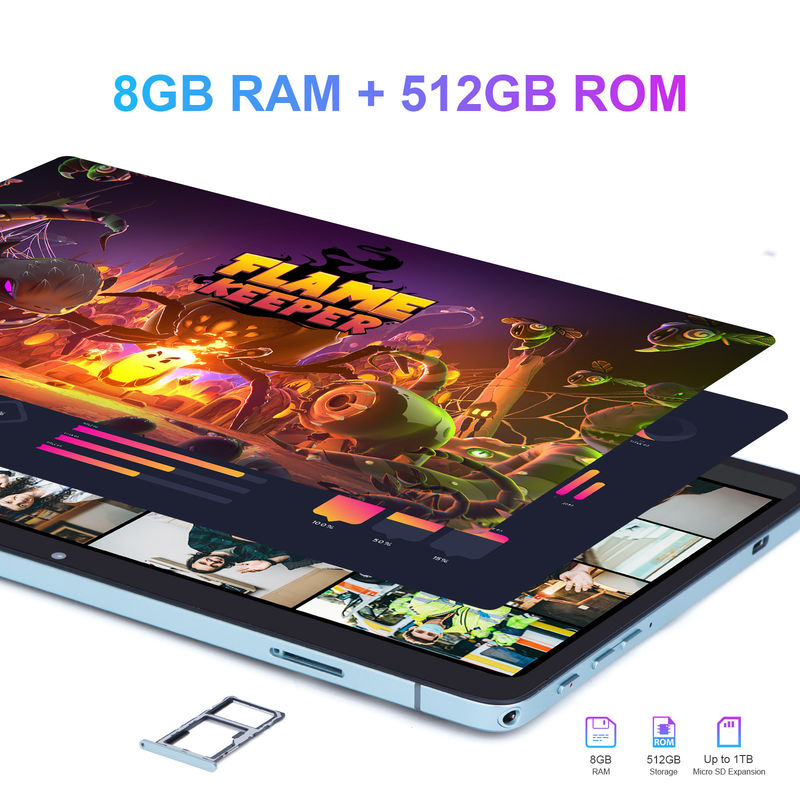 C 아이디어 10.1 인치 터치 스크린 태블릿 8GB 512GB ROM 및 교육 학습을위한 SIM 지원