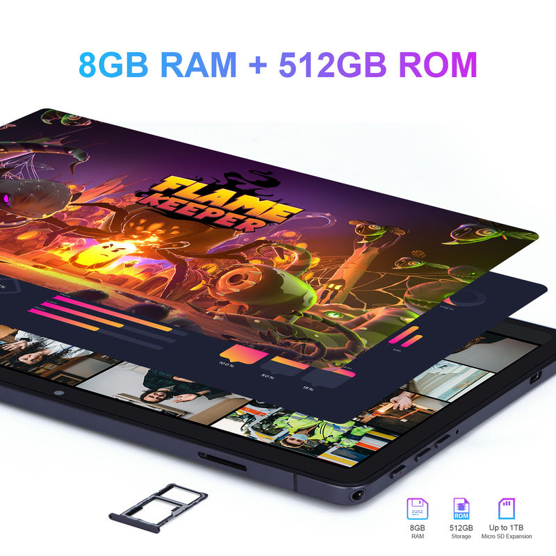 C 아이디어 안드로이드 태블릿 10.1인치 듀얼 카메라 8GB 램 512GB 와이파이 5G 태블릿 키보드 마우스와 함께 학교용 SIM 지원