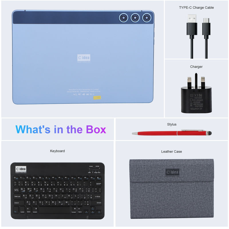 C 아이디어 안드로이드 태블릿 10.1 인치 대형 화면 8GB RAM 512GB 와이파이 5G 태블릿 키보드 마우스와 함께 학생용 SIM 지원