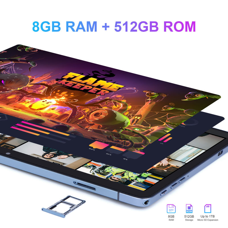 C 아이디어 안드로이드 태블릿 10.1 인치 대형 화면 8GB RAM 512GB 와이파이 5G 태블릿 키보드 마우스와 함께 학생용 SIM 지원