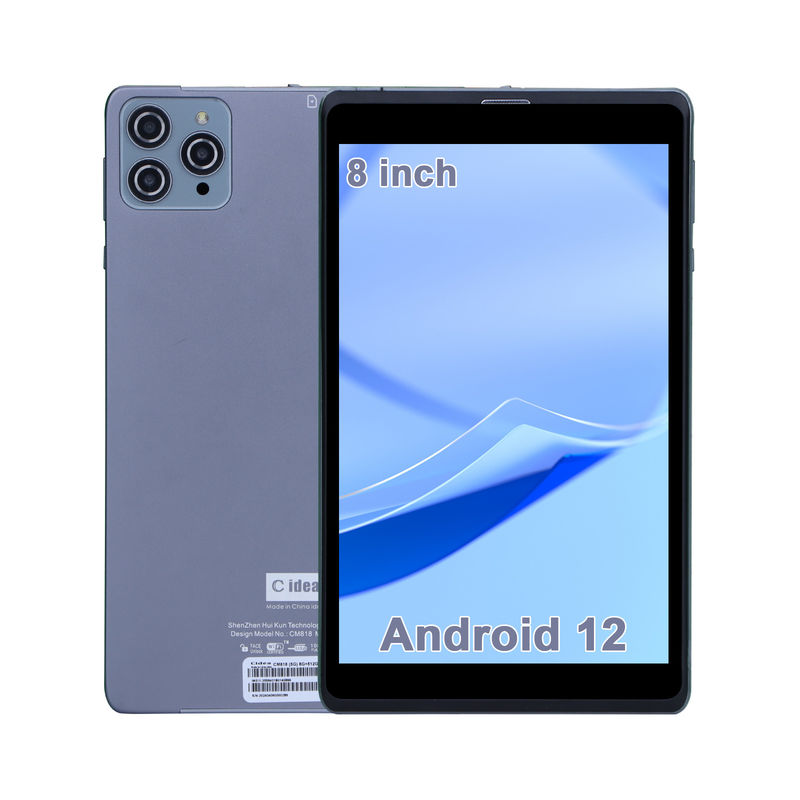 C 아이디어 안드로이드 태블릿 PC 듀얼 카메라 8인치 1280x800 IPS HD 디스플레이 학생용 안드로이드 12 태블릿 CM818 회색