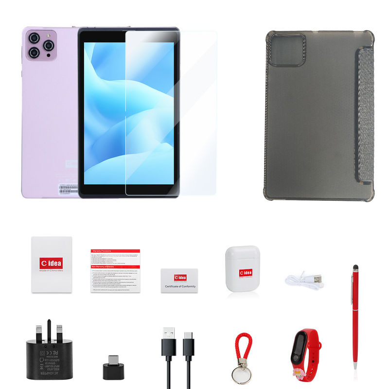 C 아이디어 8인치 안드로이드 12 태블릿 8000mAh 배터리 5+8MP 카메라 8GB 램 512GB 롬 교육 학습 CM818-핑크