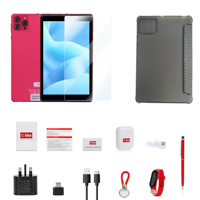 C 아이디어 8인치 안드로이드 12 태블릿 8GB 램 512GB 롬 8000mAh 배터리 5+8MP 학생용 카메라