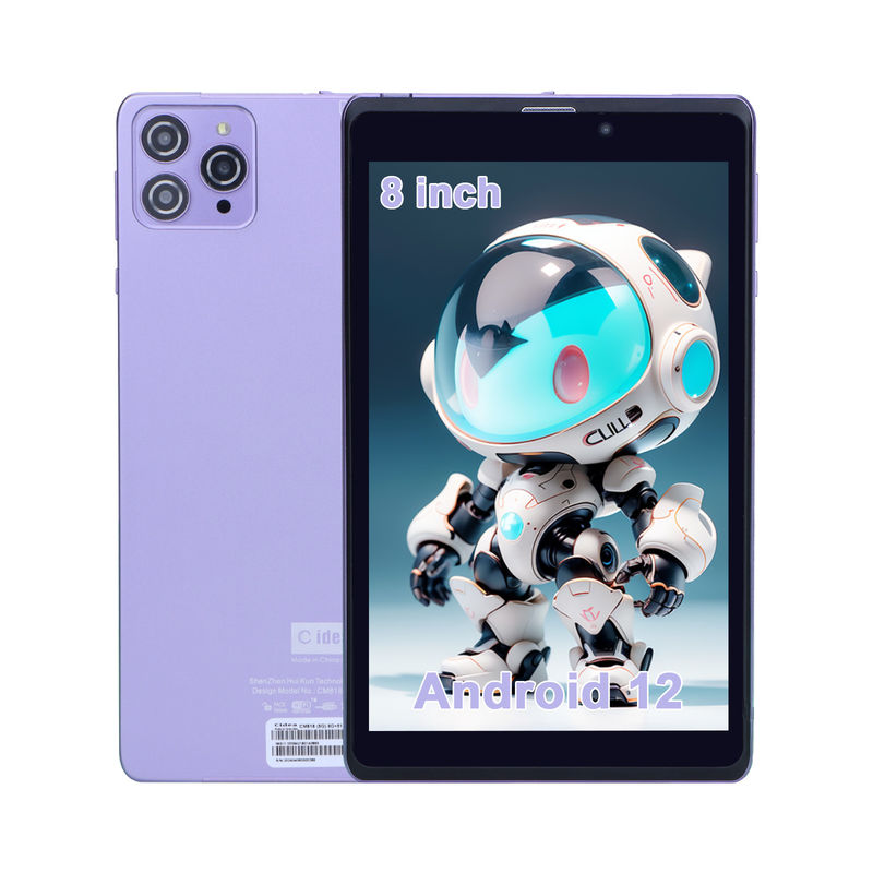 C 아이디어 휴대용 8 안드로이드 태블릿 PC 8GB 램 512 GB 안드로이드 12 태블릿 IPS HD 디스플레이 쿼드 코어 CM818 보라색