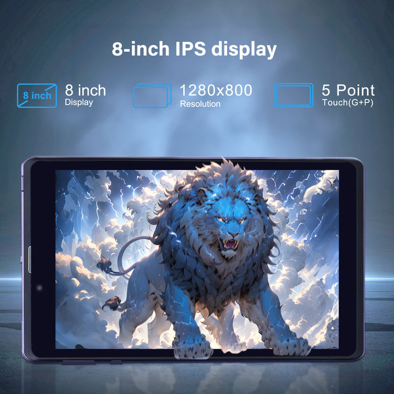 C 아이디어 휴대용 8 안드로이드 태블릿 PC 8GB 램 512 GB 안드로이드 12 태블릿 IPS HD 디스플레이 쿼드 코어 CM818 보라색