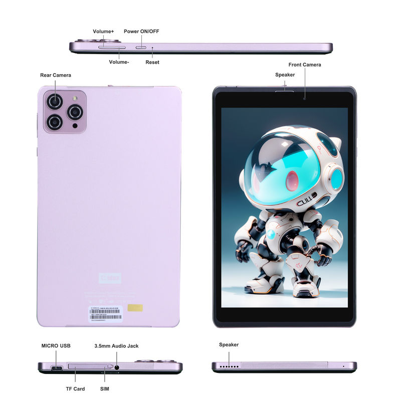 C 아이디어 8인치 안드로이드 12 태블릿 8000mAh 배터리 5MP+8MP 카메라 8GB 램 512GB 롬 교육 학습용 CM818-핑크