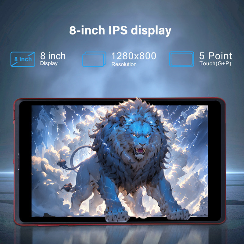 C 아이디어 8인치 안드로이드 12 태블릿 8GB 램 512GB 롬 8000mAh 배터리 5+8MP 10대용 카메라