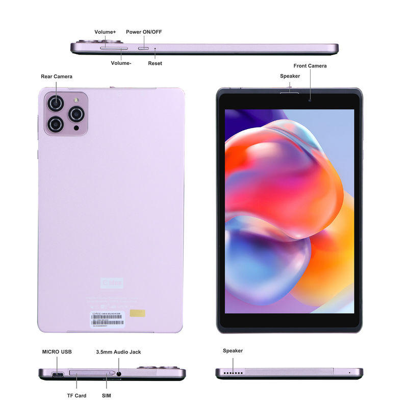 C 아이디어 8인치 안드로이드 12 태블릿 8000mAh 배터리 5+8MP 카메라 8GB 램 512GB 롬 교육 학습 CM818-핑크