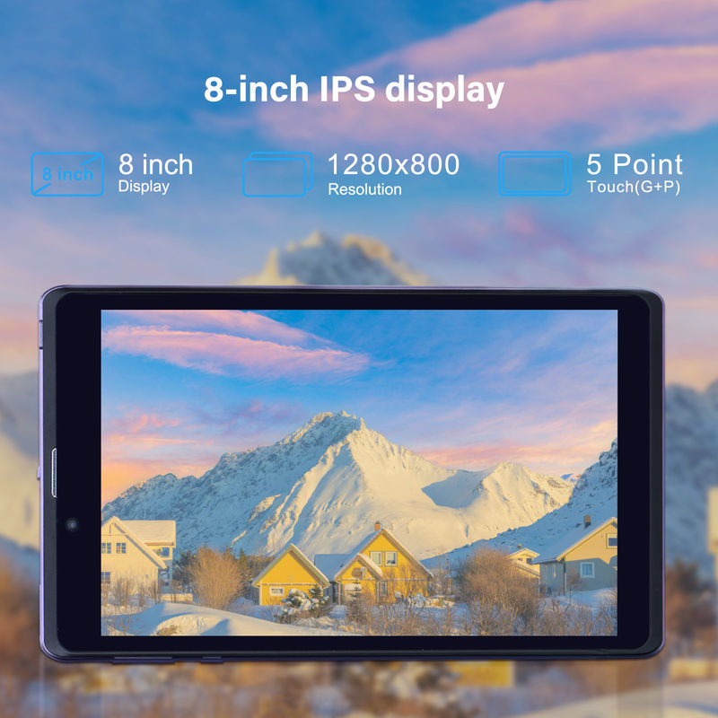 C 아이디어 휴대용 8 안드로이드 태블릿 PC 8GB 램 512 GB 안드로이드 12 태블릿 IPS HD 디스플레이 쿼드 코어 CM818 보라색