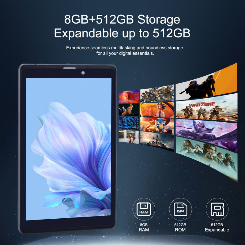 C 아이디어 안드로이드 태블릿 PC 듀얼 카메라 8인치 1280x800 IPS HD 디스플레이 학생용 안드로이드 12 태블릿 CM818 회색