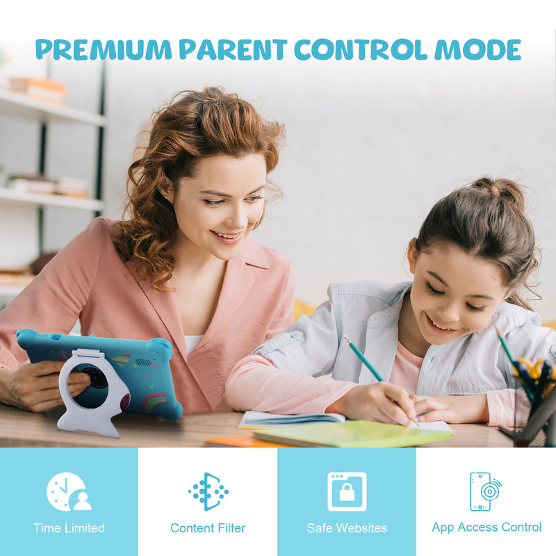 C 아이디어 2024 키즈 학습 태블릿 밝은 디스플레이 보호 케이스와 안드로이드 12 성능 CM88