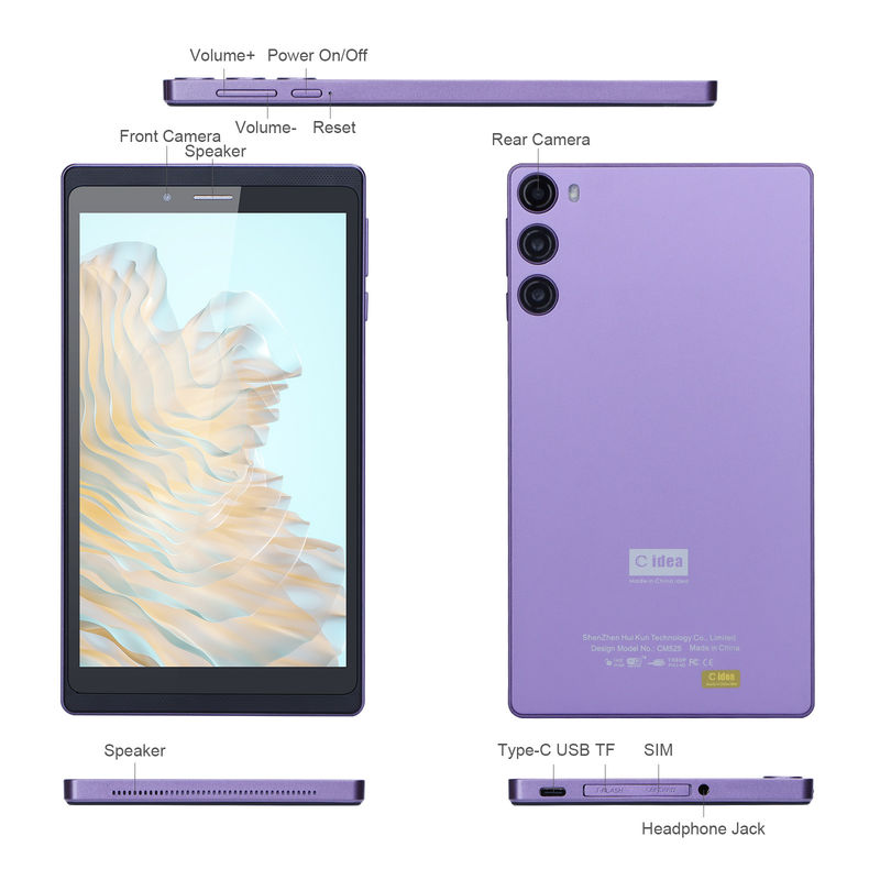C 아이디어 휴대용 7인치 스마트 태블릿 PC 심 6GB 128GB 교육 학교용 CM525 ((포르풀)