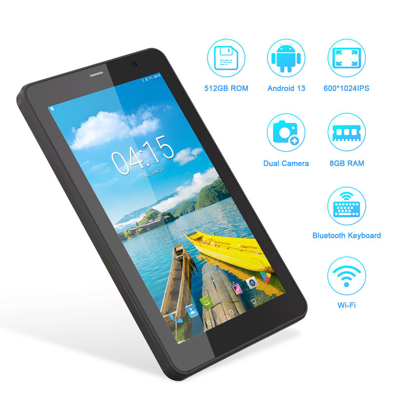 C 아이디어 안드로이드 13 태블릿 512GB SIM 7인치 태블릿 PC 학생용 CM518 프로 블랙