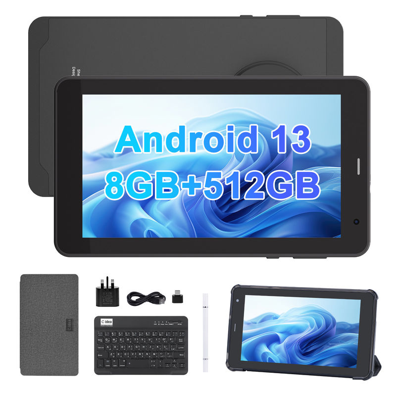 C 아이디어 안드로이드 13 태블릿 512GB SIM 7인치 태블릿 PC 학생용 CM518 프로 블랙