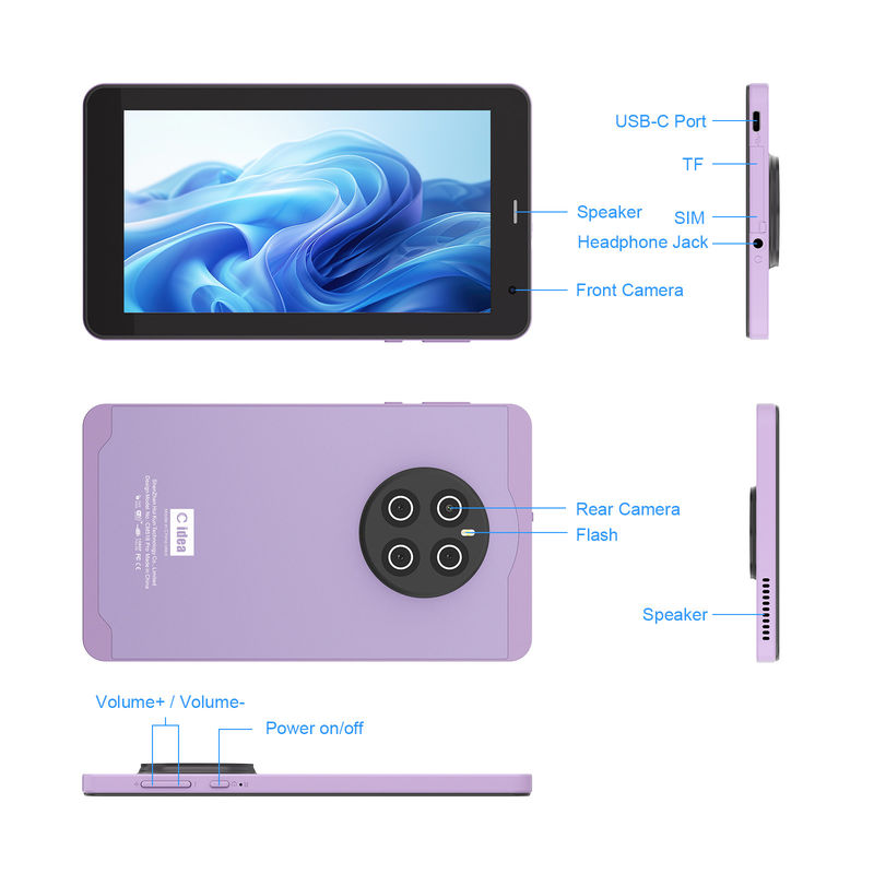 C 아이디어 안드로이드 13 6000mAh 7인치 태블릿 펜 CM518 프로 보라색과 교육 태블릿 PC