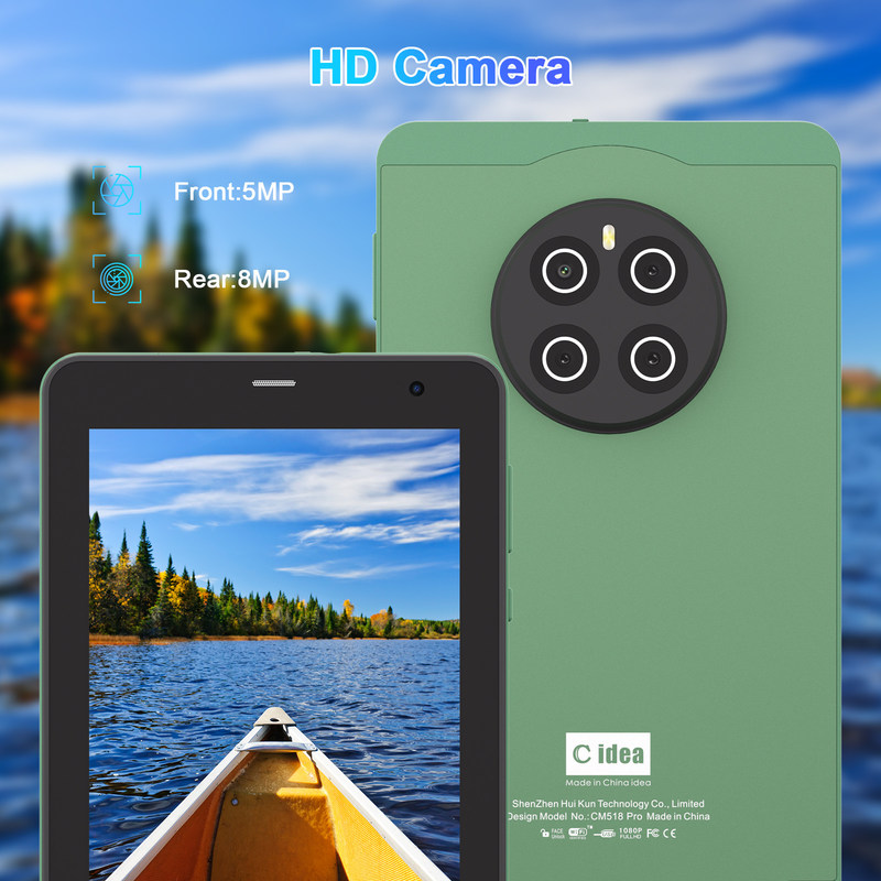 C 아이디어 7인치 태블릿 SIM 와이파이 안드로이드 스마트 태블릿 PC 교육용 CM518 프로 녹색